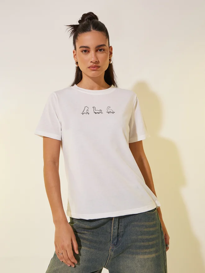 Take Two Take Two Graphic Print Round Neck T-Shirt