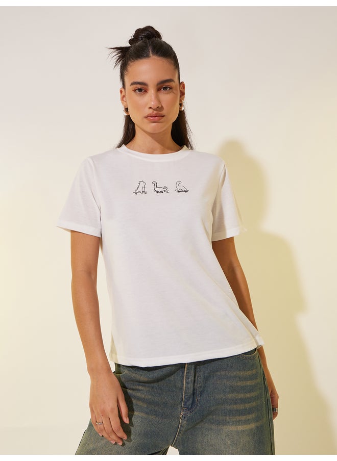 Take Two Take Two Graphic Print Round Neck T-Shirt  - Image 3