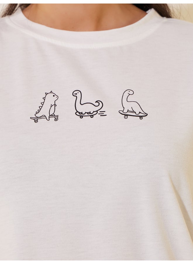 Take Two Take Two Graphic Print Round Neck T-Shirt  - Image 4