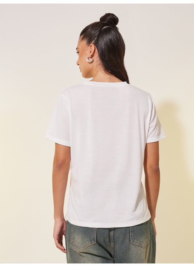 Take Two Take Two Graphic Print Round Neck T-Shirt  - Image 5