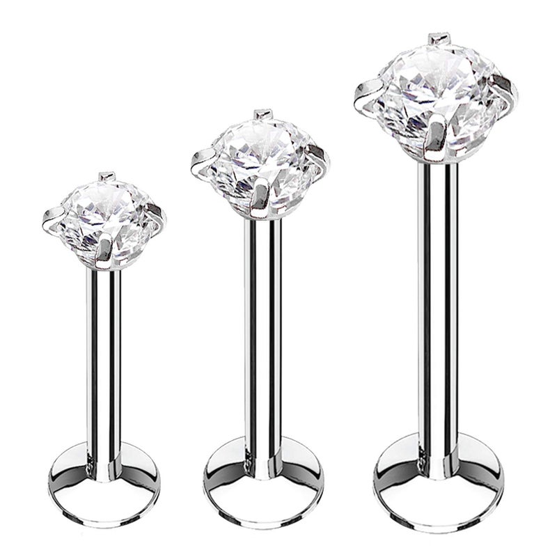 BodyJ4You 3PC Labret Tragus Cartilage 16G Studs, Internally Threaded Surgical Stainless Steel, Helix Lip Monroe Medusa Conch, Versatile Piercing Jewelry - Image 1