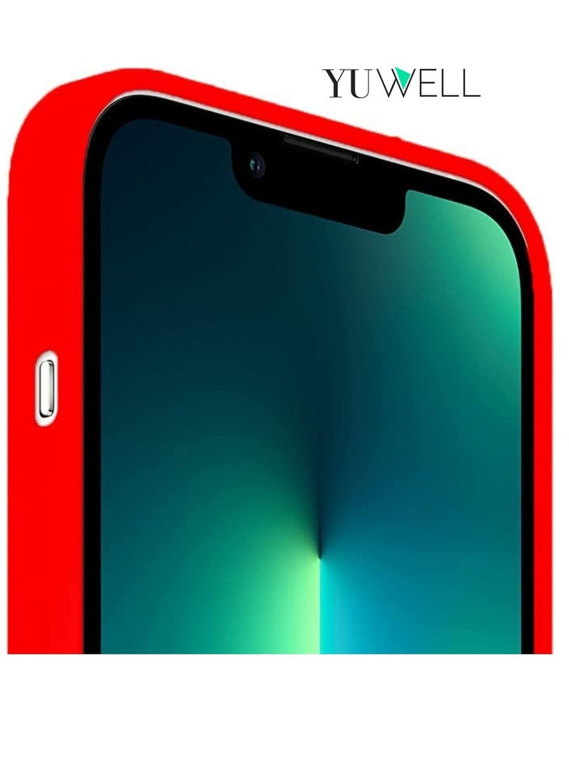 Yuwell iPhone 14 Plus Case Silicone Shockproof Protective Case Cover 6.7 Inch Soft Liquid Gel Rubber iPhone 14 Plus Silicone Case Red  - Image 2