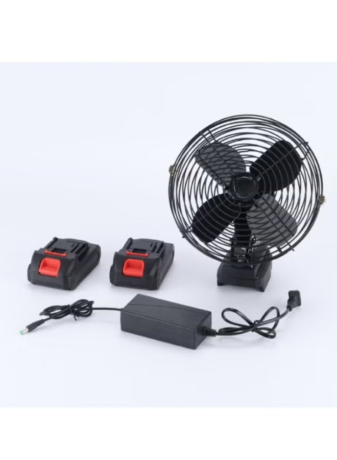 ELTRAZONE Rechargeable Cordless Table Fan with Lithium Battery, Powerful Airflow, 2 Speed Settings, Durable Metal Body, Portable Electric Fan for Home, Office, Camping, Travel & Backup Cooling - Image 1