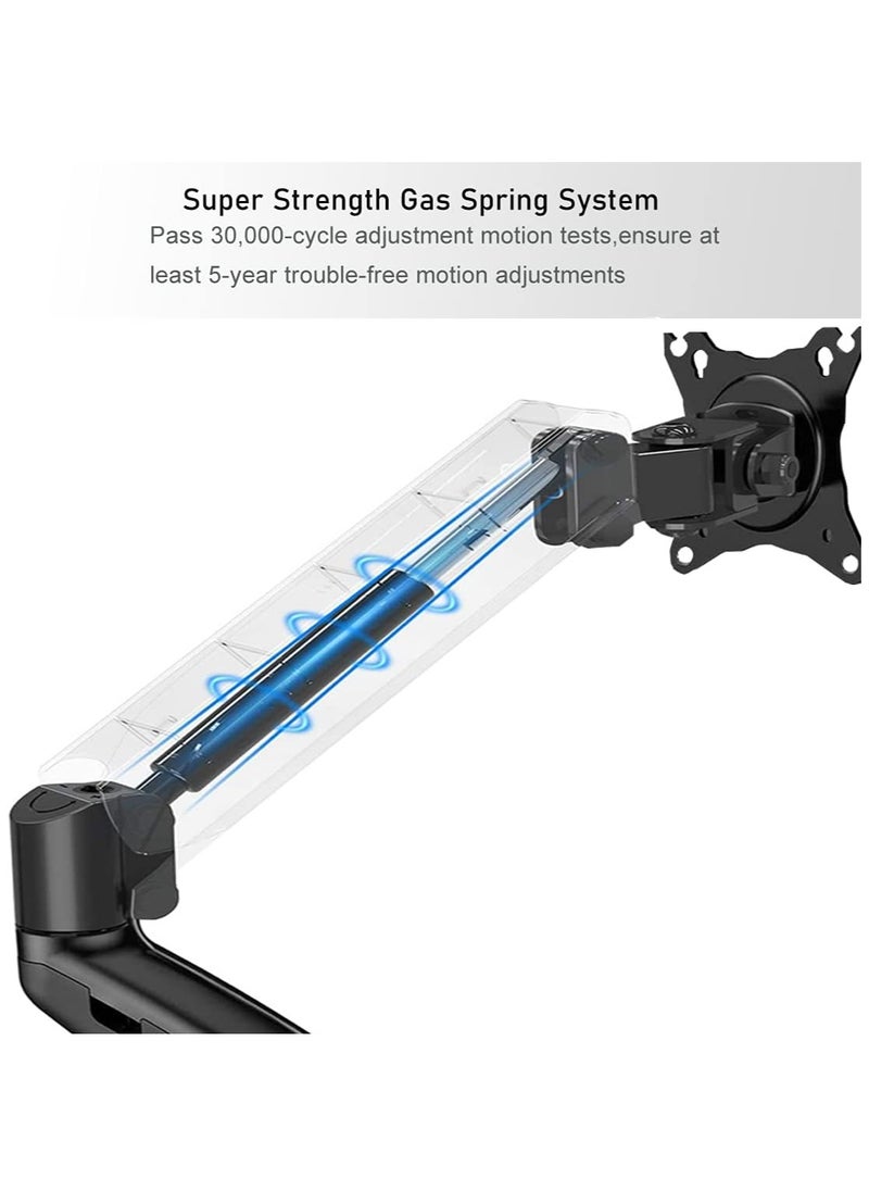 ذراع الشاشة، حامل شاشة دوار كامل الحركة مع زنبرك غاز، حامل شاشة قابل للتعديل لشاشات 17 بوصة - 30 بوصة، حامل شاشة الكمبيوتر F80 (شاشة واحدة)، أسود - pzsku/Z7F5AC93C206DFC7ABF00Z/45/_/1710579170/6f9c9865-e7e4-440a-8b75-4efb601d9aba