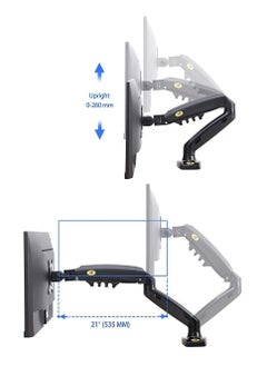 NB NORTH BAYOU Monitor Arm, Full Motion Swivel Monitor Mount with Gas Spring,  Adjustable Monitor Stand for 17in-30in Monitors, Computer Monitor Stand F80 (Single screen), Black  - Image 5