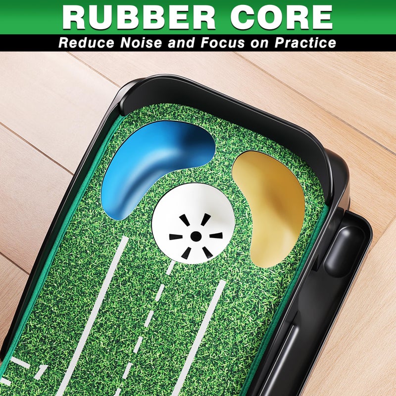 CHAMPKEY Professional Hazard Golf Putting Green Come with Golf Putting Gates and Putting Mirror - Progressive Slope Tech and Noise Reduction Tech Golf Putting Mat(LITE Version) - Image 4