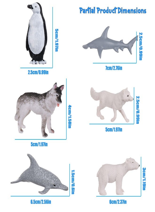JOKFEICE Small Polar Animals Figurines, 26pcs Realistic Penguin Polar Bear Seal Winter Animals for Early Educational Birthday Cupcake Topper Gift for Kids - Image 2