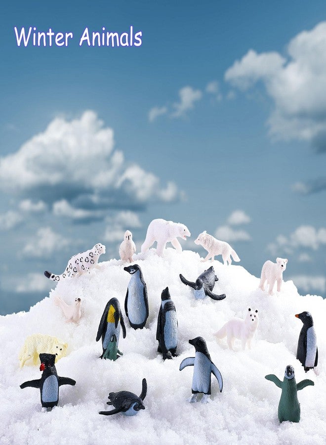JOKFEICE Small Polar Animals Figurines, 26pcs Realistic Penguin Polar Bear Seal Winter Animals for Early Educational Birthday Cupcake Topper Gift for Kids - Image 5