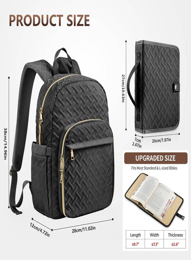 FOREGOER Bible Bags for Women, Bible Cover Case, Large Bible Backpack,Bible Accessories,Christian Gift (Black) - Image 4