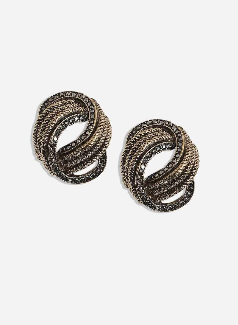 SOHI Twisted Rope Artificial Stud Earring Jewellery