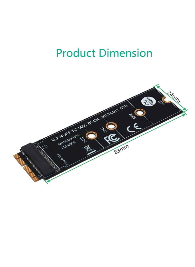 Generic M.2 SSD Solid State Drive Adapter Card for MacBook Air (2013-2017) Upgrade, Black,  - Image 1