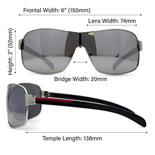 SA106 Mens Italian Designer Fashion Wrap Shield Sport Pilot Sunglasses Gold - Brown - Image 5