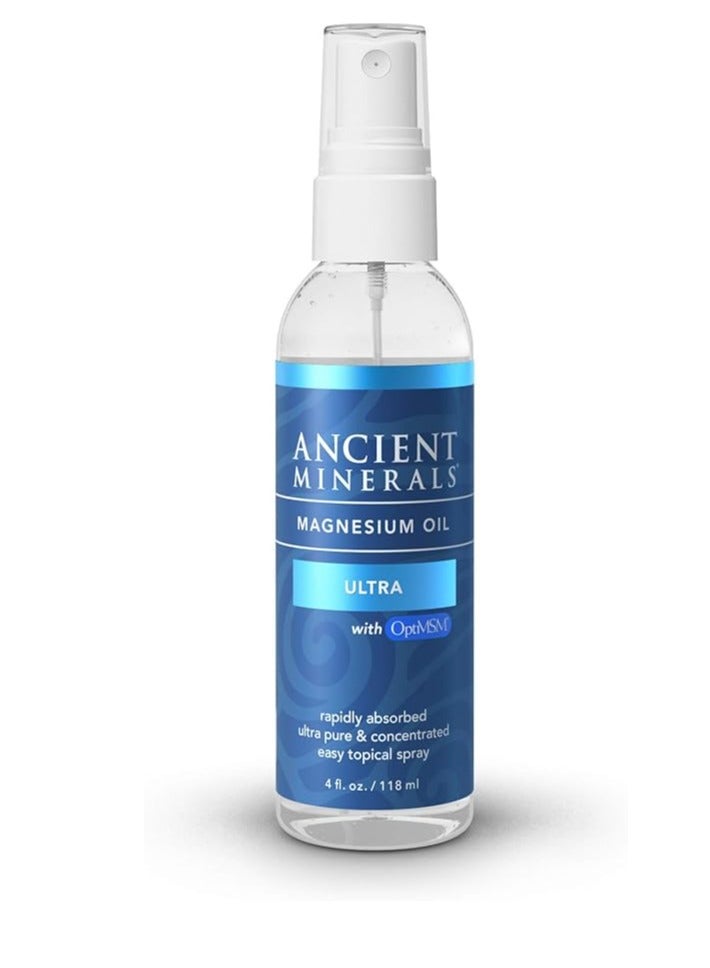 Ancient Minerals Magnesium Oil Spray Ultra with MSM 4oz 