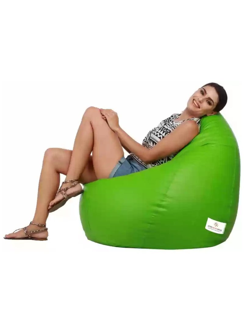 Comfy Pvc Classic Large Green Bean Bag With Bouncy Virgin Beans Filling - Image 1
