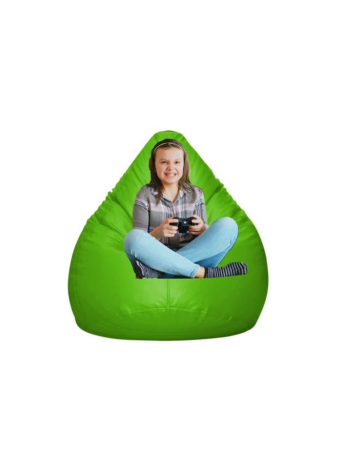 Comfy Pvc Classic Large Green Bean Bag With Bouncy Virgin Beans Filling - Image 3