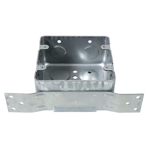 Qlvily 4 Packs 4" Square Electrical Box, 2-1/8'' Deep Metal Electrical Box with Bracket, 1/2" & 3/4" Side Knockouts, Electrical Junction Box, Galvanized - Image 5