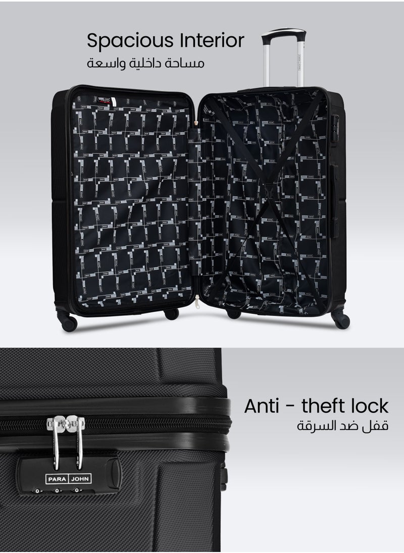 PARAJOHN Sparkle ABS Hardside Spinner Luggage Trolley Set Black  - Image 4