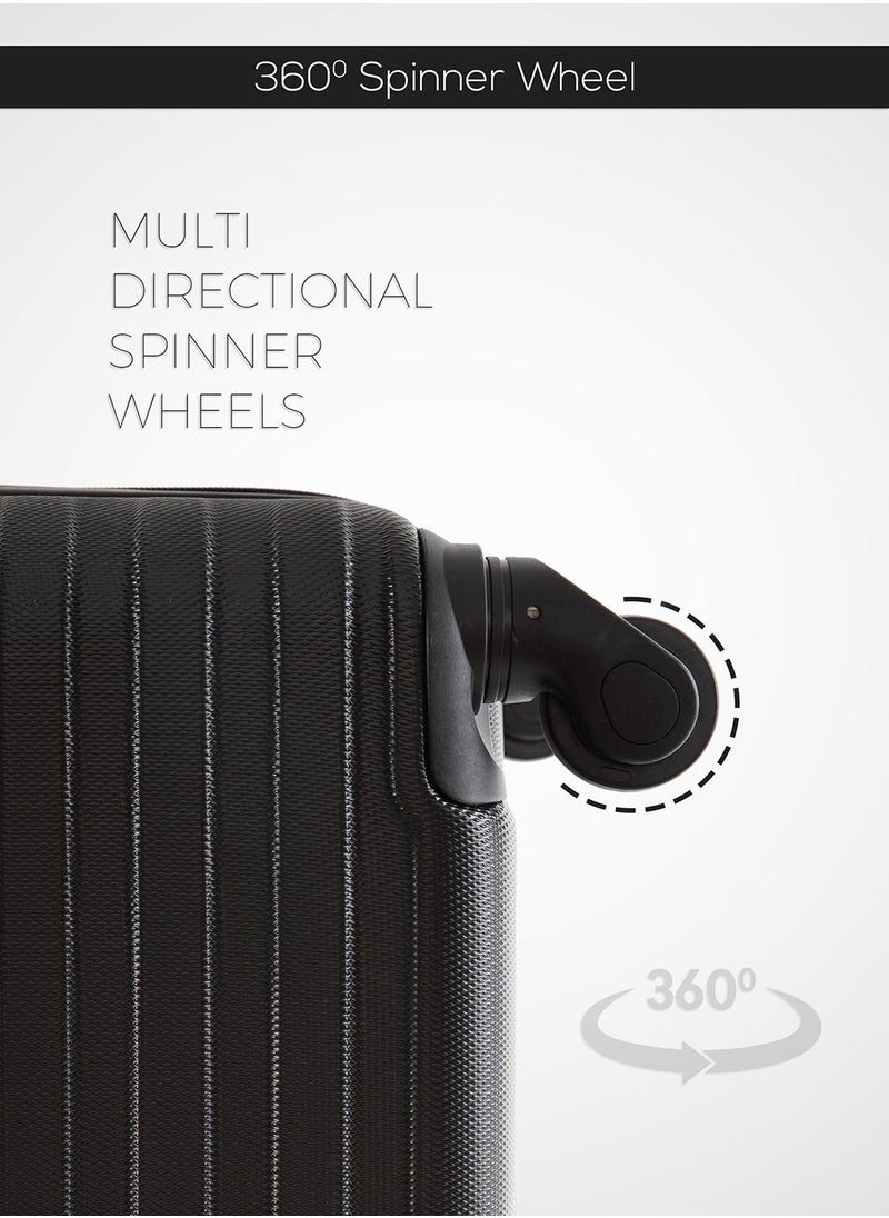 PARAJOHN - Sparkle ABS Hardside Spinner Luggage Trolley Set Black - Image 1