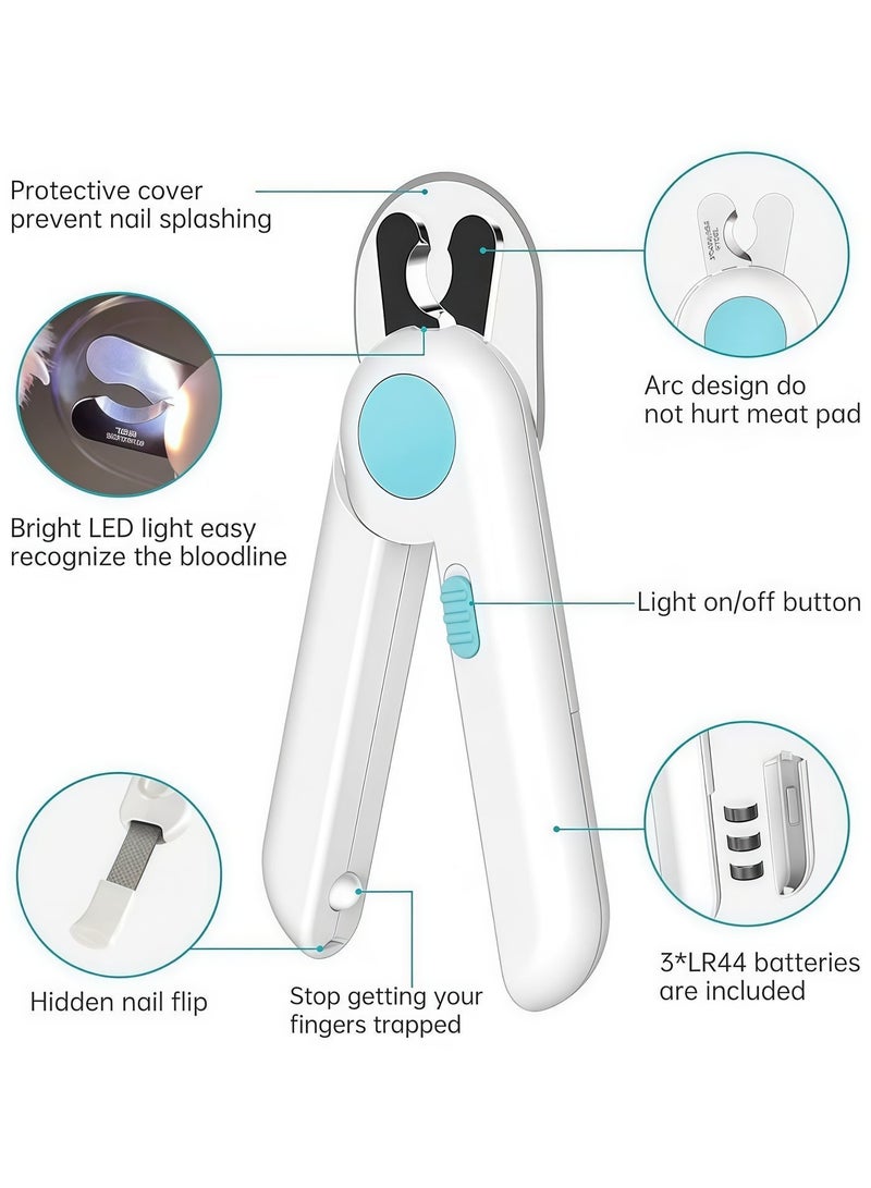 Pet Gravity مقص أظافر للحيوانات الأليفة بإضاءة LED، تحديد دقيق لمنع الإفراط في القص، عناية احترافية بالأقدام (أزرق) - Image 4