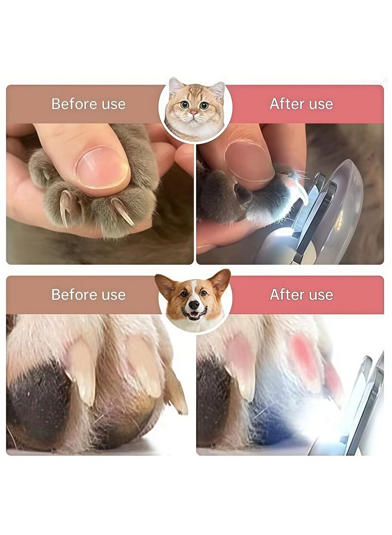 Pet Gravity مقص أظافر للحيوانات الأليفة بإضاءة LED، تحديد دقيق لمنع الإفراط في القص، عناية احترافية بالأقدام (أزرق) - Image 5