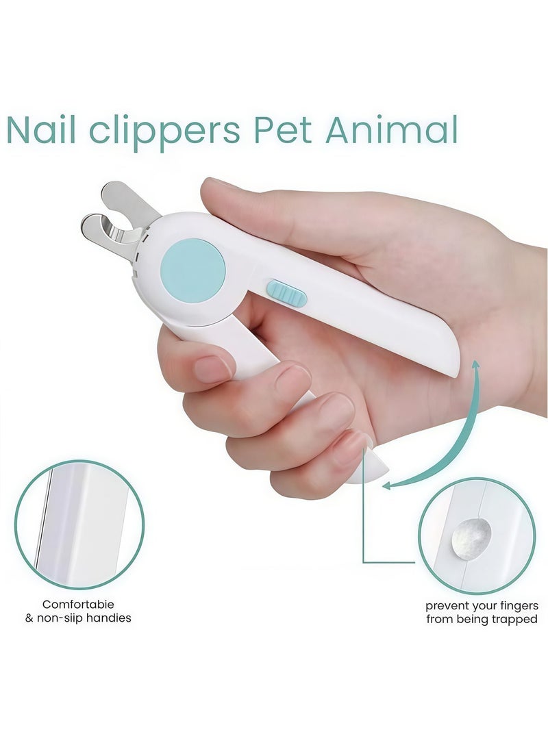 Pet Gravity مقص أظافر للحيوانات الأليفة بإضاءة LED، تحديد دقيق لمنع الإفراط في القص، عناية احترافية بالأقدام (أزرق) - Image 3
