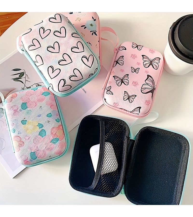 Eva Hard Shell Heart Shaped Digital Accessories Organizer Pouch For USB Cables And SD Cards - Image 2