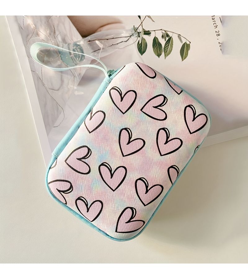 Eva Hard Shell Heart Shaped Digital Accessories Organizer Pouch For USB Cables And SD Cards - Image 4