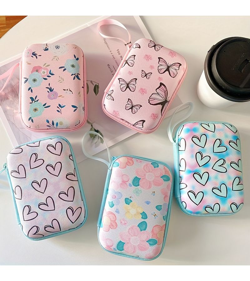 Eva Hard Shell Heart Shaped Digital Accessories Organizer Pouch For USB Cables And SD Cards - Image 1