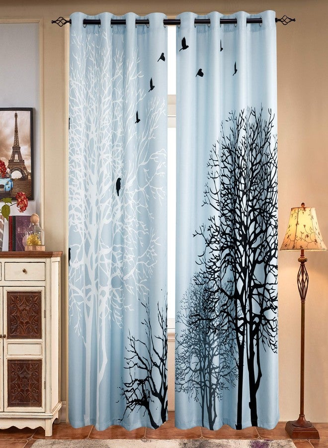 Subrtex Printed Curtains Room Darkening for Bedroom Living Room Kids Room Dining Room Valance Colorful Window Drapes 2 Panel Set (52'' x 95'', Light Blue) - Image 5