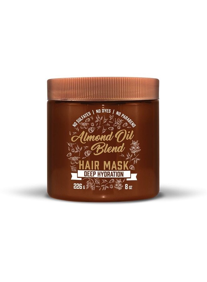 Aveeno Intense Hydration Almond Oil Blend Hydrating Hair Mask Treatment with Avocado Oil and Oat to Repair Dry Damaged Hair, Safe for Color-Treated Hair, Sulfate, Paraben and Dye-Free, 8 Fl Oz - Image 1