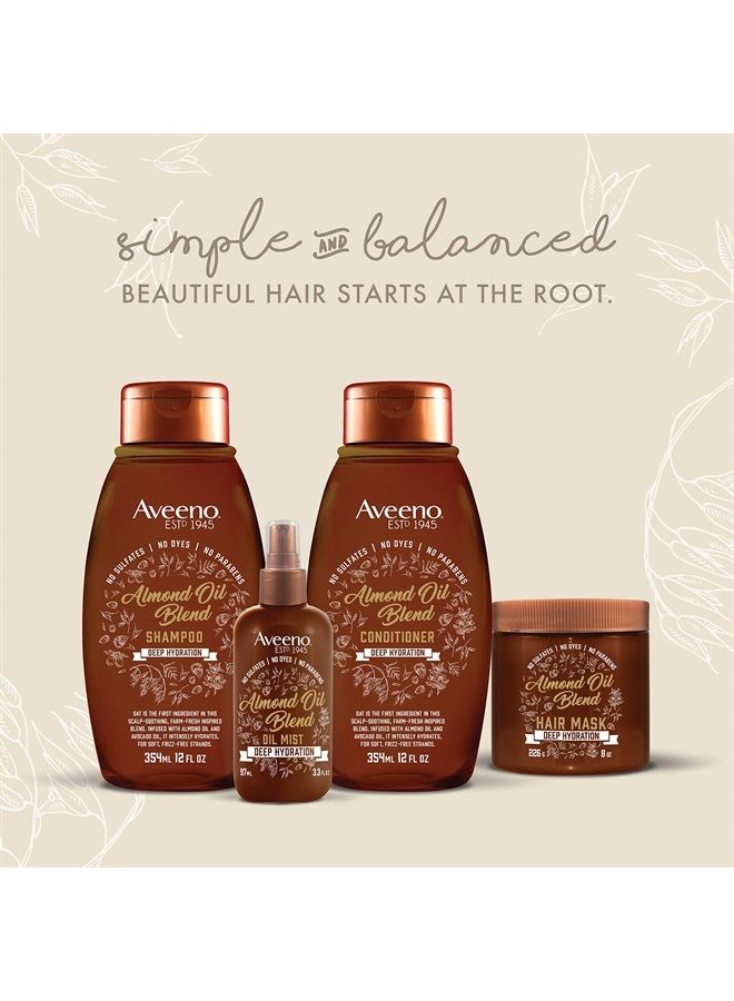 Aveeno Intense Hydration Almond Oil Blend Hydrating Hair Mask Treatment with Avocado Oil and Oat to Repair Dry Damaged Hair, Safe for Color-Treated Hair, Sulfate, Paraben and Dye-Free, 8 Fl Oz - Image 4