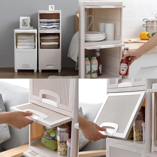 Vasukie Plastic Cupboard for Clothes Storage | Foldable Wardrobe Cabinet | Cloth Rack (White, 6 Tier) - Image 3