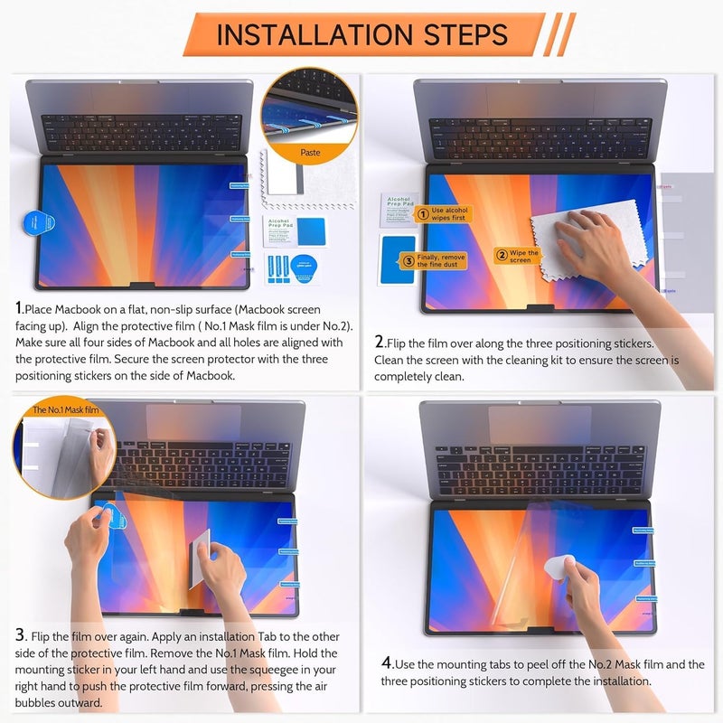 Mamol 360° Privacy Filter for MacBook Pro 16 Inch (2021-2024, M1, M2, M3, M4), Anti-Spy Filter/Light Blue Privacy Screen Filter 16.2 Inches - Image 5