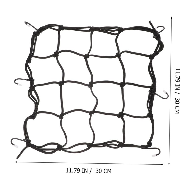2pcs Black Cargo Net Stretchable Bungee Net for Luggage Helmets on Bikes Electric Vehicles Easy Installation - Image 3