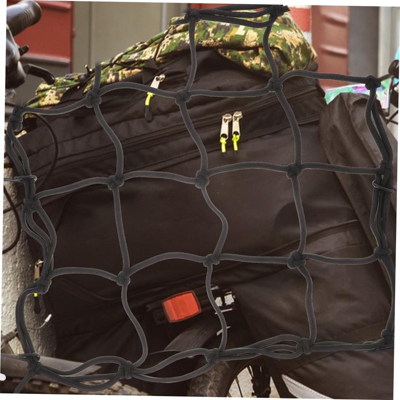 2pcs Black Cargo Net Stretchable Bungee Net for Luggage Helmets on Bikes Electric Vehicles Easy Installation - Image 5
