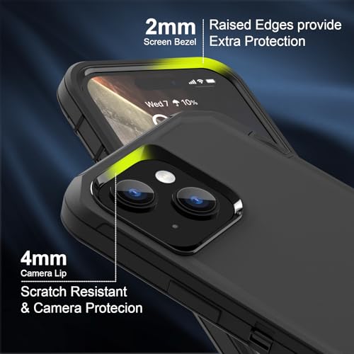 Sansunto for iPhone 15 Plus Case & iPhone 14 Plus Phone Case, Full Body Protection Heavy Duty Shockproof 3 in 1 Silicone Rubber Rugged Durable Bumper Cover for Men & Women. (Black) - Image 2