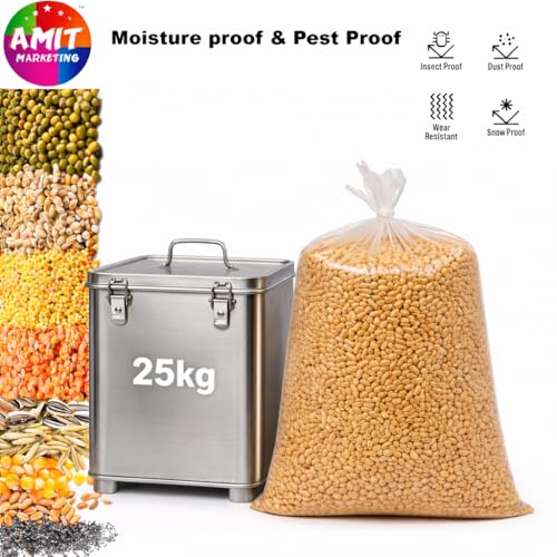 Amit Marketing EVOH Hermetic Grain Storage Bags 25kg | Long-Term Dry Grain Storage Solution - Moisture-Proof & Pest-Resistant Barrier Bags for Rice, Wheat, Pulses, Corn & More (Pack Of 2) - Image 4