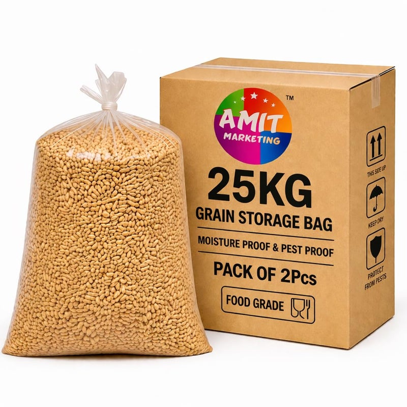 Amit Marketing EVOH Hermetic Grain Storage Bags 25kg | Long-Term Dry Grain Storage Solution - Moisture-Proof & Pest-Resistant Barrier Bags for Rice, Wheat, Pulses, Corn & More (Pack Of 2) - Image 5