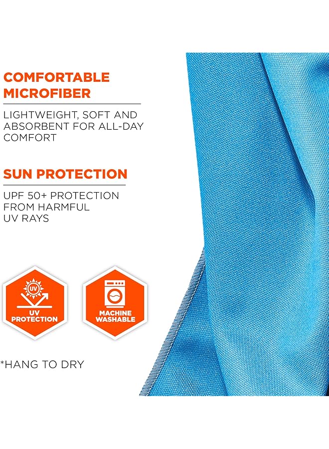 Ergodyne Chill Its 6602MF Cooling Towel Soft Microfiber Material UPF 50+ Blue 41" x 9.84" - Image 4