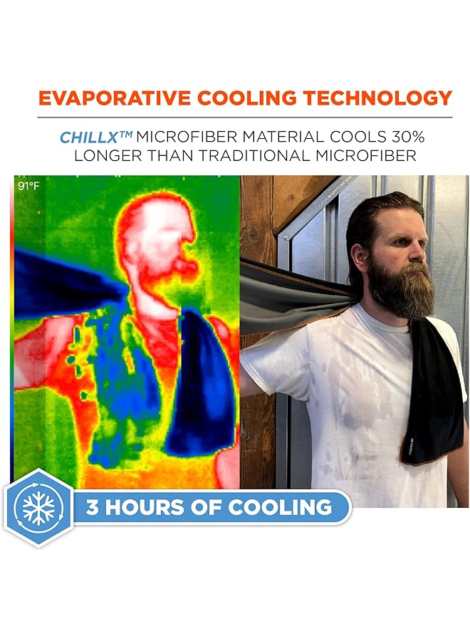 Ergodyne Chill Its 6602MF Cooling Towel Soft Microfiber Material UPF 50+ Blue 41" x 9.84" - Image 2