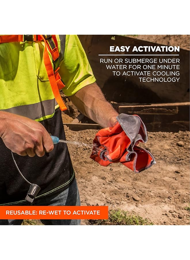 Ergodyne Chill Its 6602MF Cooling Towel Soft Microfiber Material UPF 50+ Blue 41" x 9.84" - Image 3