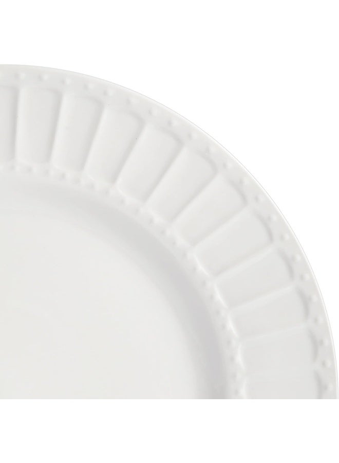 Gibson Home Zen Buffet Porcelain Dinnerware Set Service for 8 40pcs White Embossed - Image 4