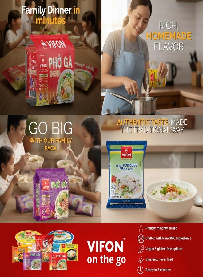 VIFON Hoang Gia Instant Brown Rice Noodles with Crab (Banh Đa Cua) - Authentic Vietnamese Soup, Real Crab Flavor, 120g (Hoang Gia Crab Brown Rice (BUNDLES)) - Image 3
