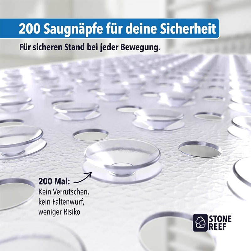 STONE REEF Non Slip Bathtub Mat 40 x 16 Inch Non Slip Bath Mat for Bathtub and Shower, BPA Free, Mildew Resistant and Machine Washable, Non-Slip PVC with Suction Cups, Clear - Image 5