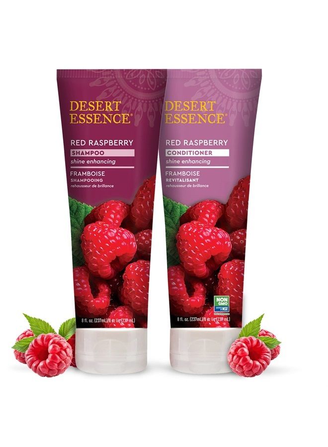 Desert Essence Red Raspberry Shampoo and Conditioner Bundle with Aloe Leaf Juice, Jojoba, Vitamin B-5 and Shea Butter, 8 fl. oz. and 8 fl. oz. Each - Image 2