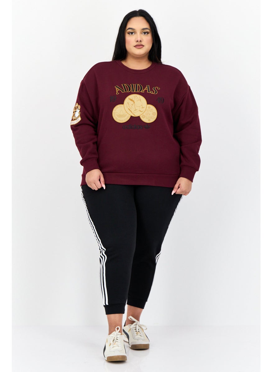adidas Originals - Adidas Originals x Moomin Women Sportswear Fit Long Sleeve Outdoor Sweatshirt, Maroon - Image 1