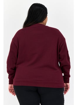 adidas Originals Adidas Originals x Moomin Women Sportswear Fit Long Sleeve Outdoor Sweatshirt, Maroon  - Image 3