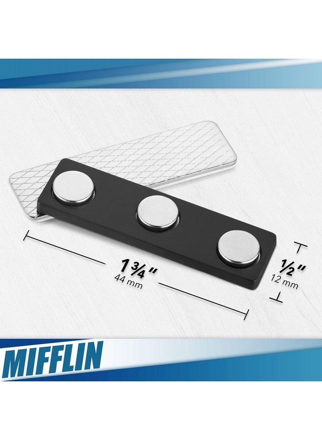 Mifflin-USA Name Tag Magnets (24 Badge Holder Magnets, 1.75 x 0.5 inches), Name Tag Magnet Backs w/ 3 Extra-Strong Neodymium Magnets for ID Badge Holders - Image 2