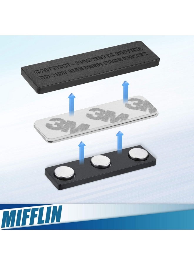 Mifflin-USA Name Tag Magnets (24 Badge Holder Magnets, 1.75 x 0.5 inches), Name Tag Magnet Backs w/ 3 Extra-Strong Neodymium Magnets for ID Badge Holders - Image 5