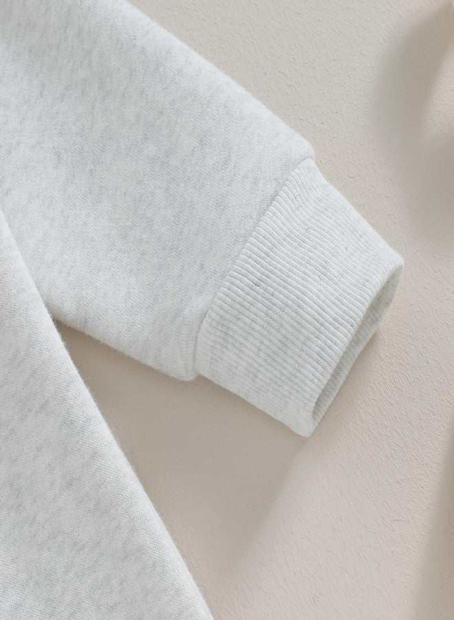 Lukivech Newborn Baby Boy Girl Clothes Basic Solid Color Fleece Long Sleeve Romper Jumpsuit One-Piece Bodysuit Winter Clothes (Light Gray, 3-6 Months) - Image 5